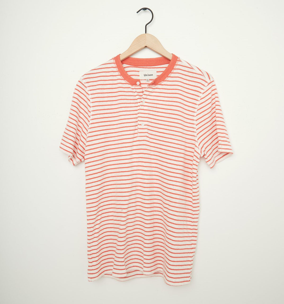 Classic Short Sleeve Crew Neck Henley with Button Neck Opening