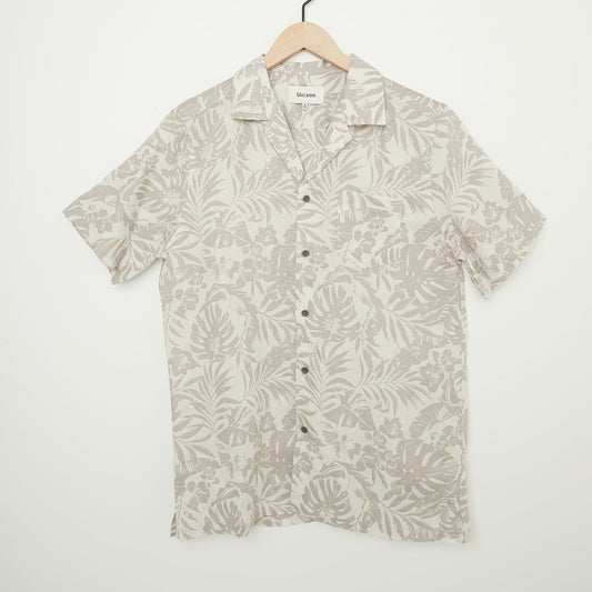 Short Sleeve Patch Pocket Shirt with Camp Collar